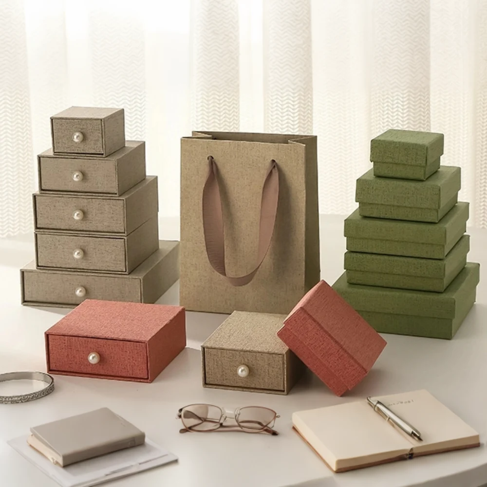 Custom Color Drawer Paper Jewelry Box Set for Scalable Brand Packaging - Image 4
