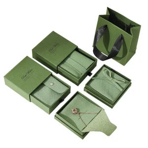 Custom Paper Jewelry Box Set with Pouch for Complete Packaging - Image 1