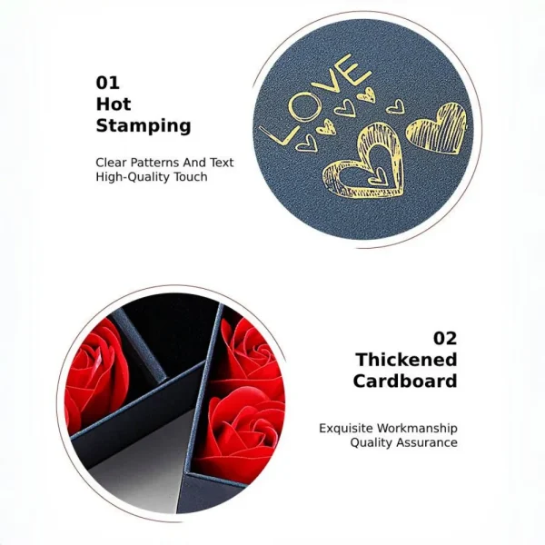 Custom Paper Necklace Pendant Box with Rose for Romantic Gift Packaging