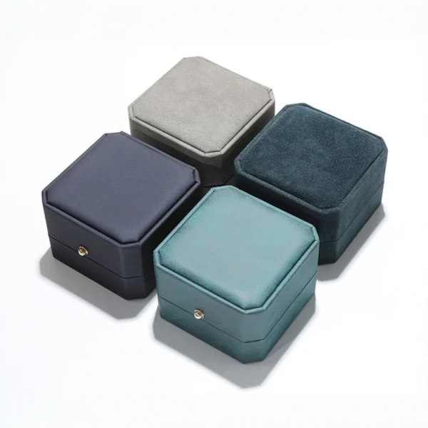 Octagonal PU Leather Ring Box, Custom Logo Wholesale