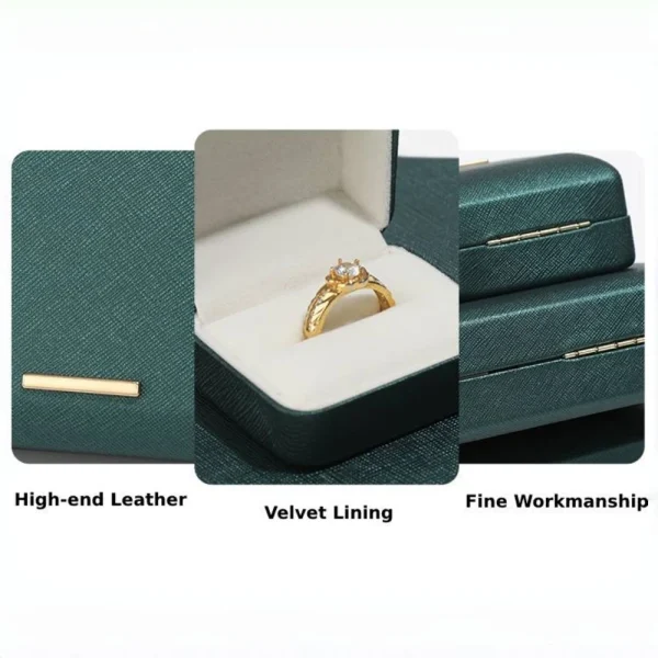 Green PU Leather Jewelry Box Set with Custom Logo for Branding