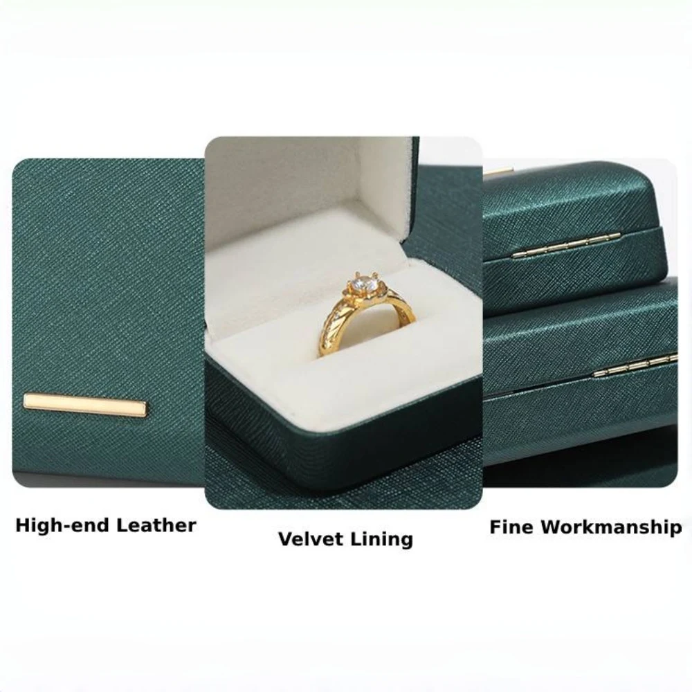 Green PU Leather Jewelry Box Set with Custom Logo for Branding - Image 3