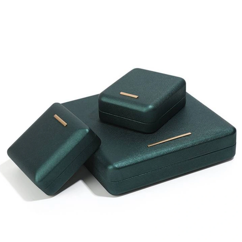 Green PU Leather Jewelry Box Set with Custom Logo for Branding - Image 4