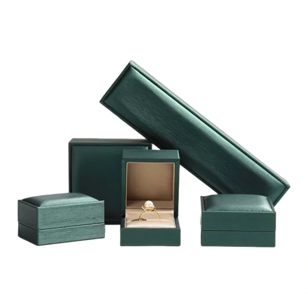 Luxury Green PU Leather Jewelry Box Set for Gift Packaging