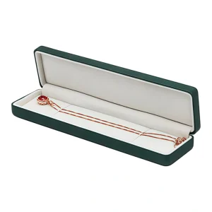 Luxury Green PU Leather Necklace Box for Premium Jewelry Presentation - Image 1