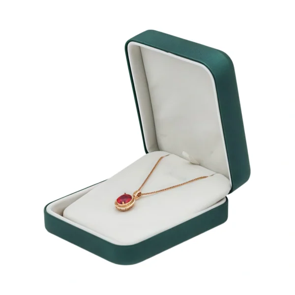 Luxury Green PU Leather Pendant Box for Premium Jewelry Presentation