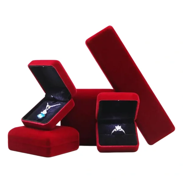 Luxurious LED Velvet Jewelry Box with Custom Logo
