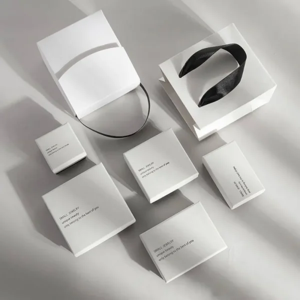 Minimalist White Paper Jewelry Box Set for Elegant Packaging