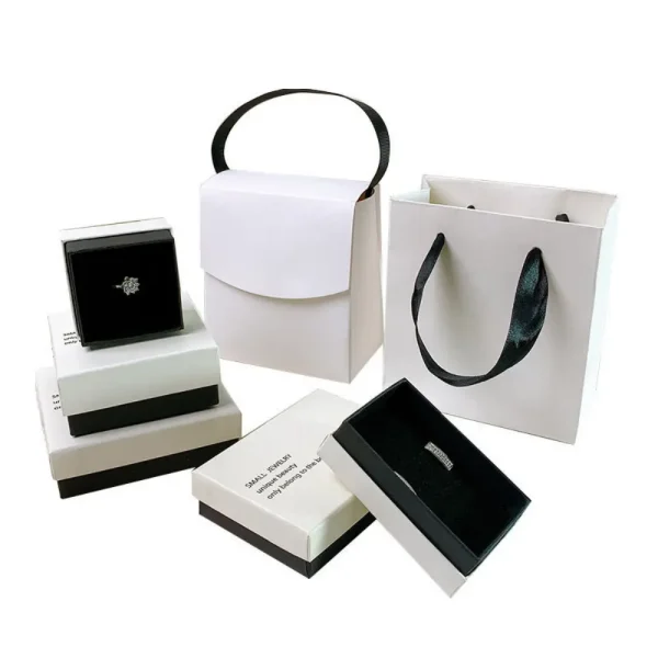 Minimalist White Paper Jewelry Box Set for Elegant Packaging