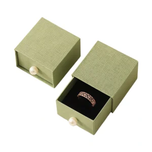 Custom Paper Drawer Ring Box for Elegant Jewelry Presentation - 画像 (1)