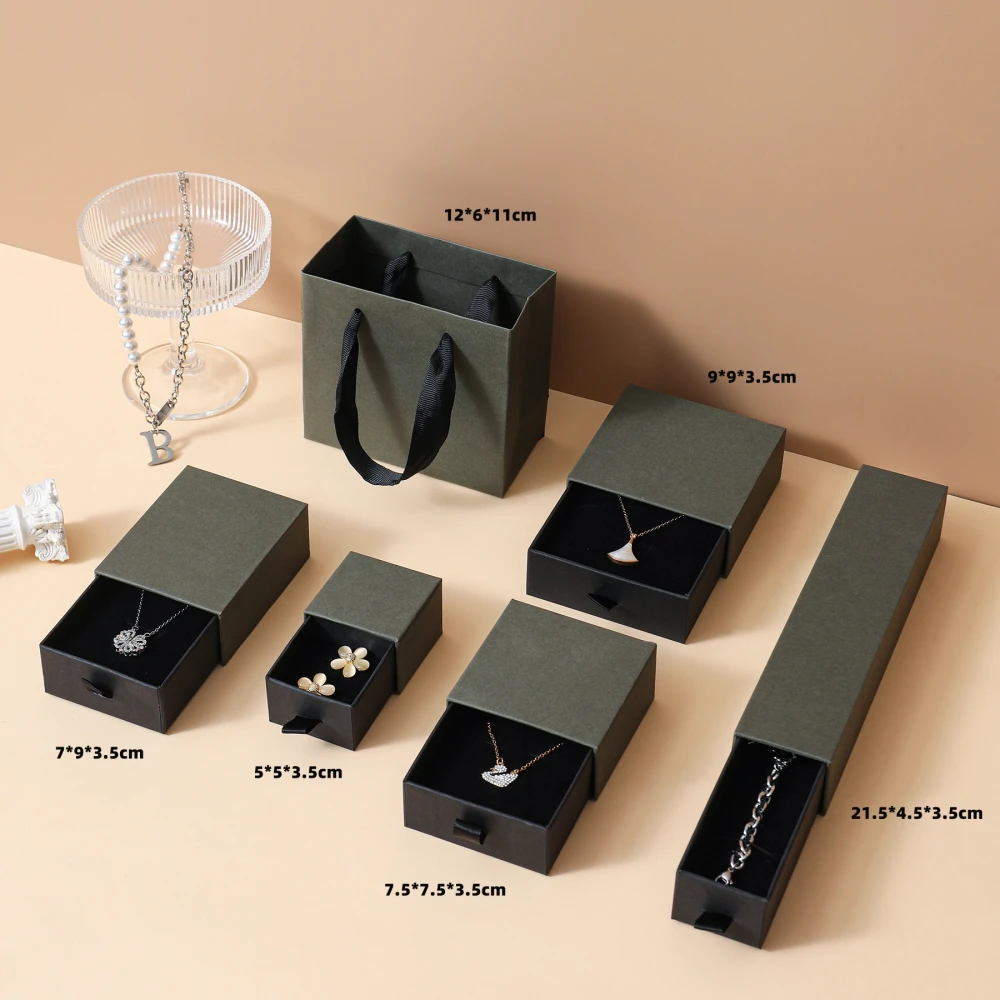 ⁦Elegant Drawer Paper Pendant Box for Premium Jewelry Packaging⁩ - الصورة ⁦4⁩