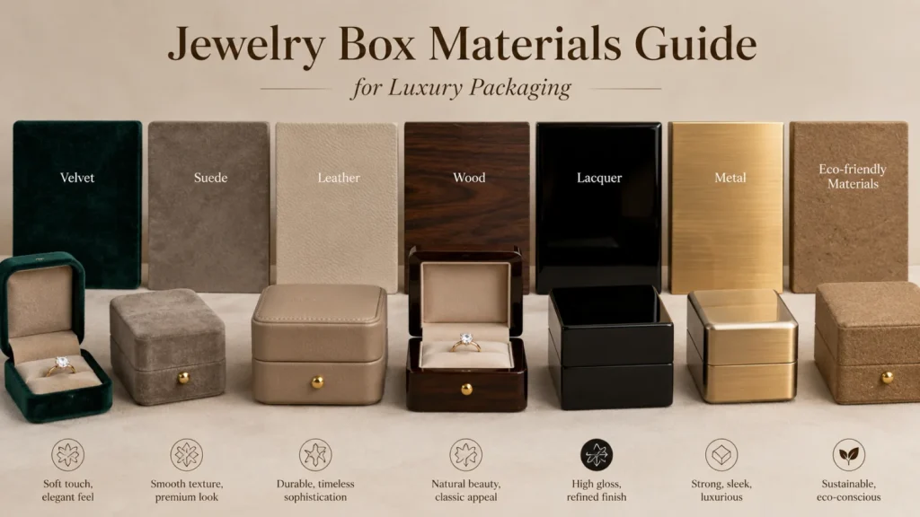high end jewelry packaging manufacturer Jewelry Box Materials Guide for Luxury Packaging